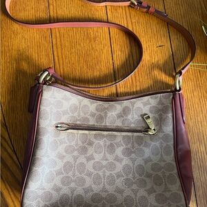 Coach Crossbody Bag in Maroon and Taupe